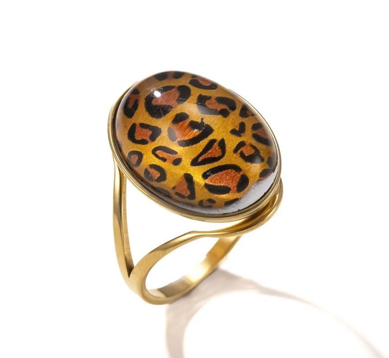 BAGUE FEMME OEIL LEOPARD
